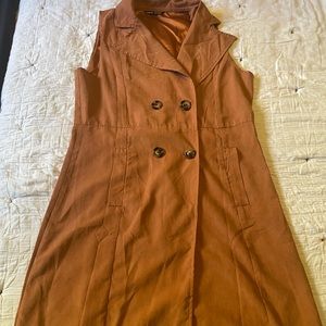 Solid Doubled-breasted waterfall Collar Trench Vest, Size M, Never Worn.